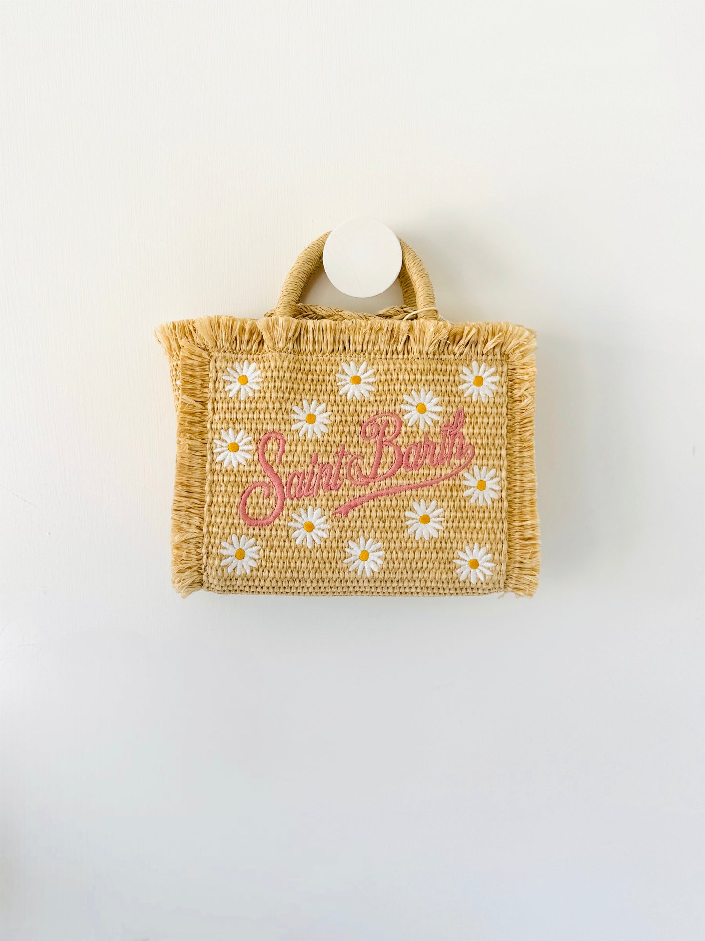 Mini vanity effetto paglia con patch margherite Mc2 Saint Barth