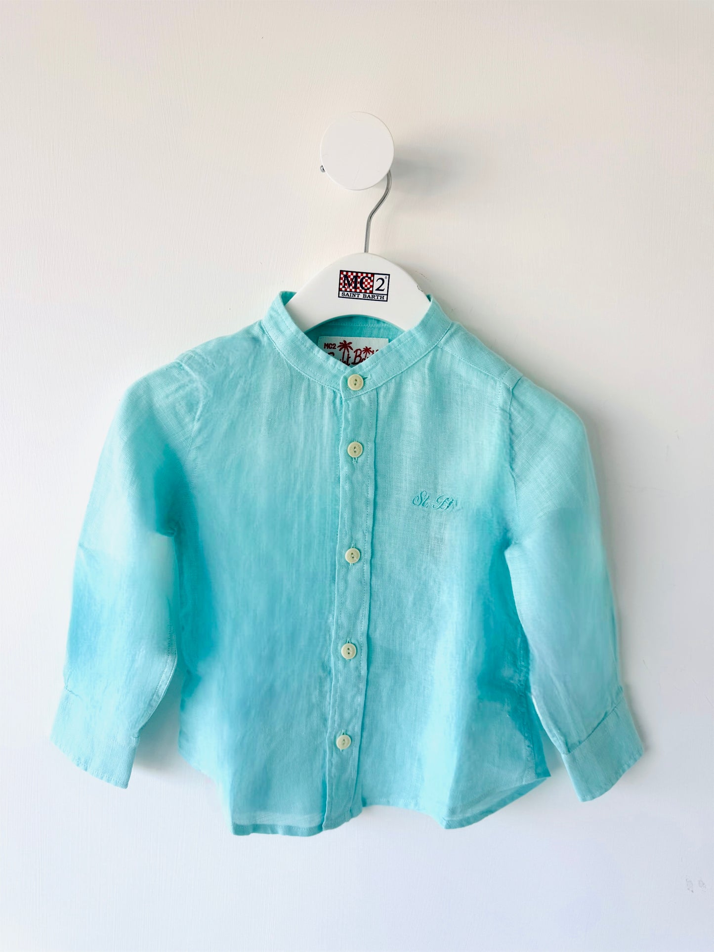 Camicia in lino verde acqua Mc2 Saint Barth